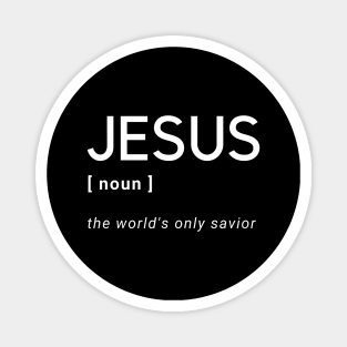 Jesus Christ Savior Christian White Text Version Magnet